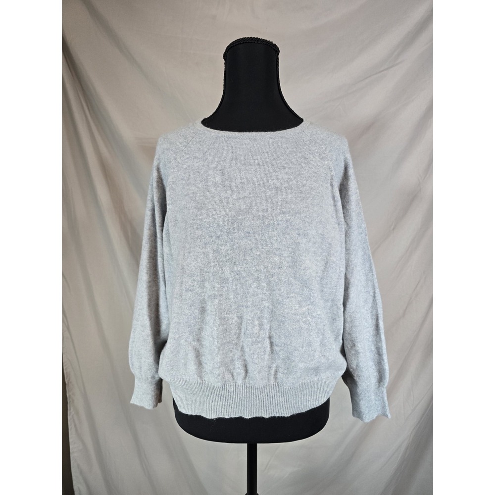 Jumper 1234 Crew Sweater Gray 100% Cashmere Crew Neck Cozy Women's Large